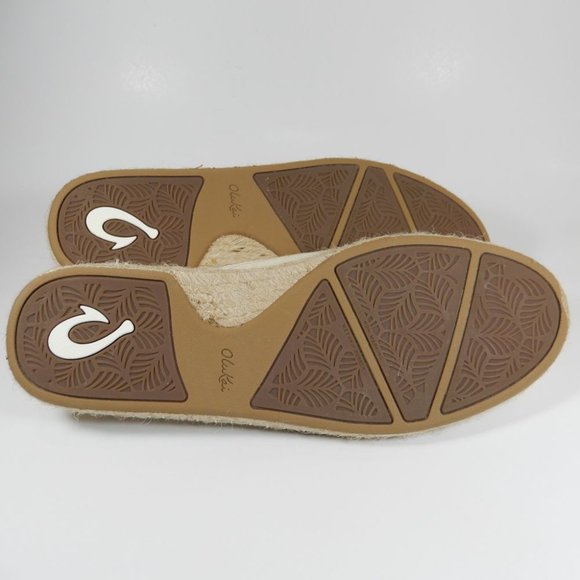 OluKai Kaula Pa'a Kapa Slip-on Espadrille Loafer Size 9.5 Tapa Canvas NEW $100 - Picture 11 of 12